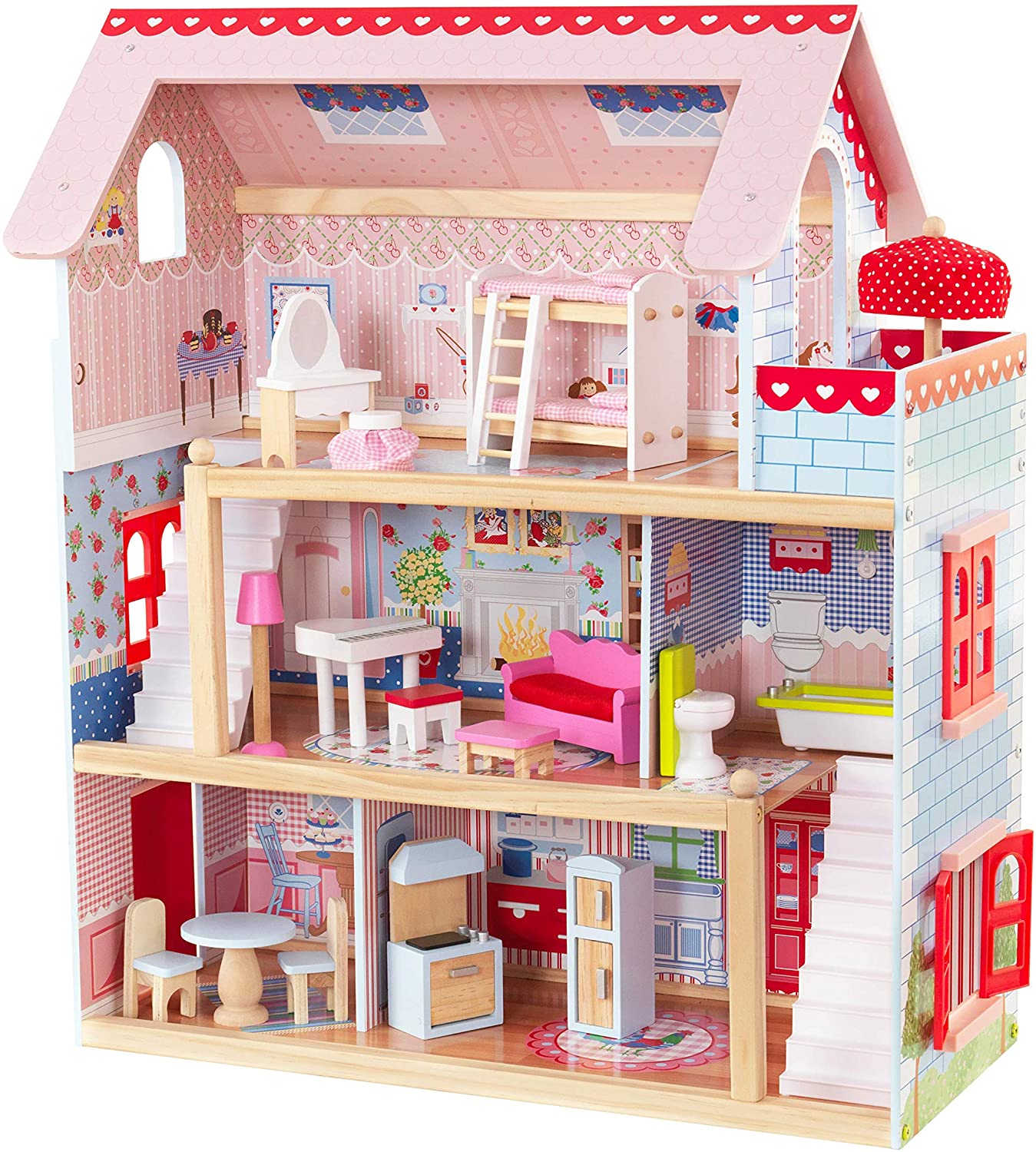 wooden dolls house for 3 year old