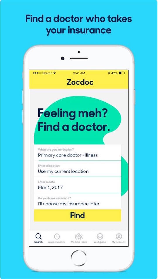 ZocDoc Medical Android and iPhone Apps